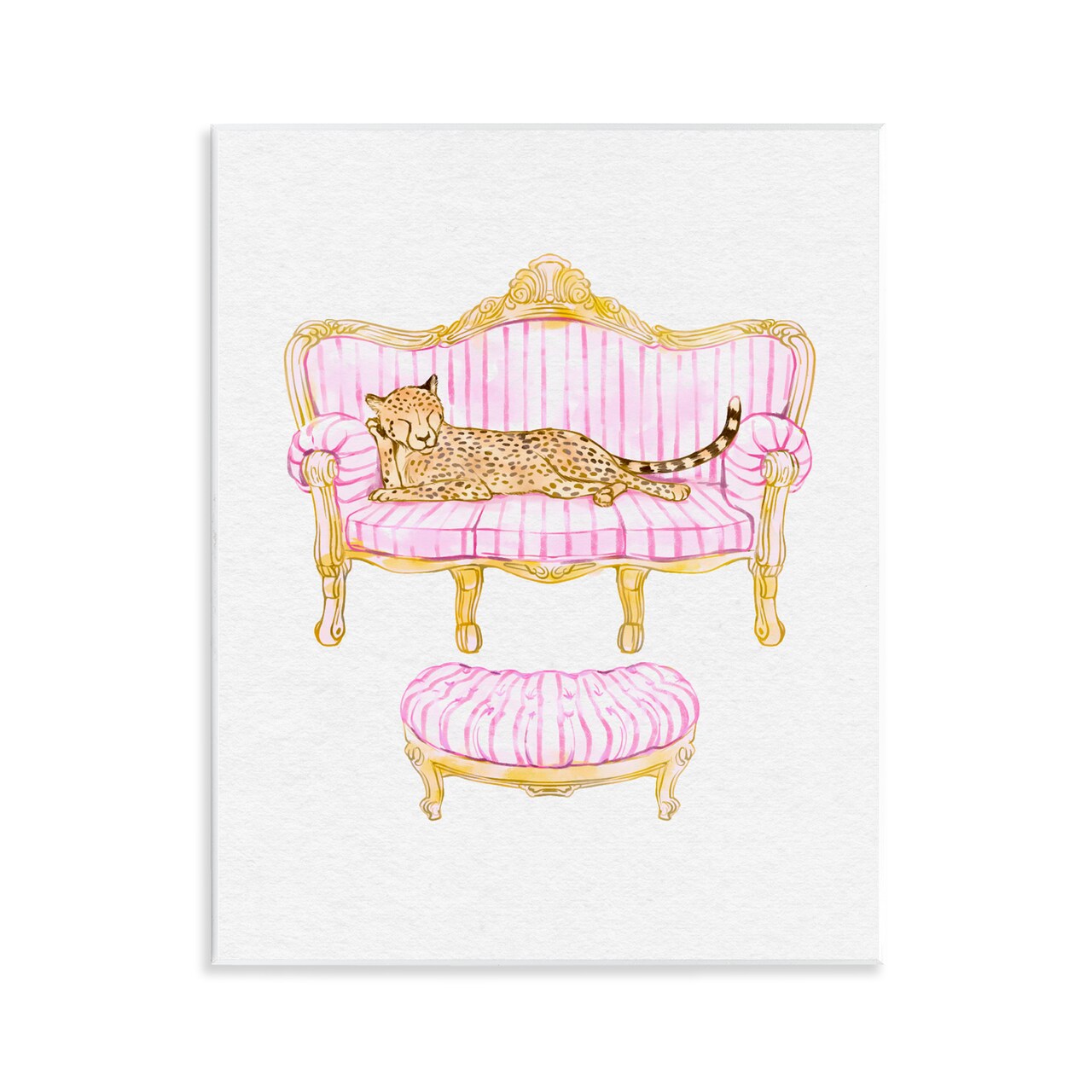 Stupell Industries Cheetah Resting Stylish Furniture Wall Plaque Art, design by Ziwei Li